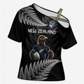 New Zealand Rugby Custom Cross Shoulder Shirt Glory Be To Black Silver-fern - Aussie Hoodie