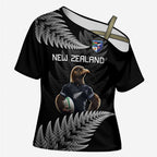 New Zealand Rugby Custom Cross Shoulder Shirt Glory Be To Black Silver-fern - Aussie Hoodie