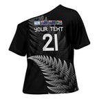 New Zealand Rugby Custom Cross Shoulder Shirt Glory Be To Black Silver-fern - Aussie Hoodie