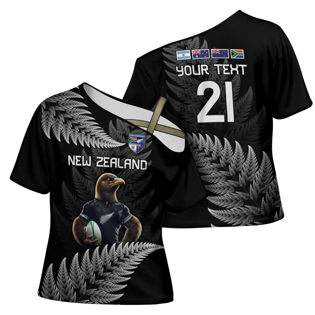 New Zealand Rugby Custom Cross Shoulder Shirt Glory Be To Black Silver-fern - Aussie Hoodie