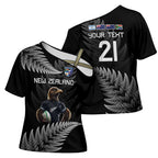 New Zealand Rugby Custom Cross Shoulder Shirt Glory Be To Black Silver-fern - Aussie Hoodie