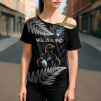 New Zealand Rugby Custom Cross Shoulder Shirt Glory Be To Black Silver-fern - Aussie Hoodie