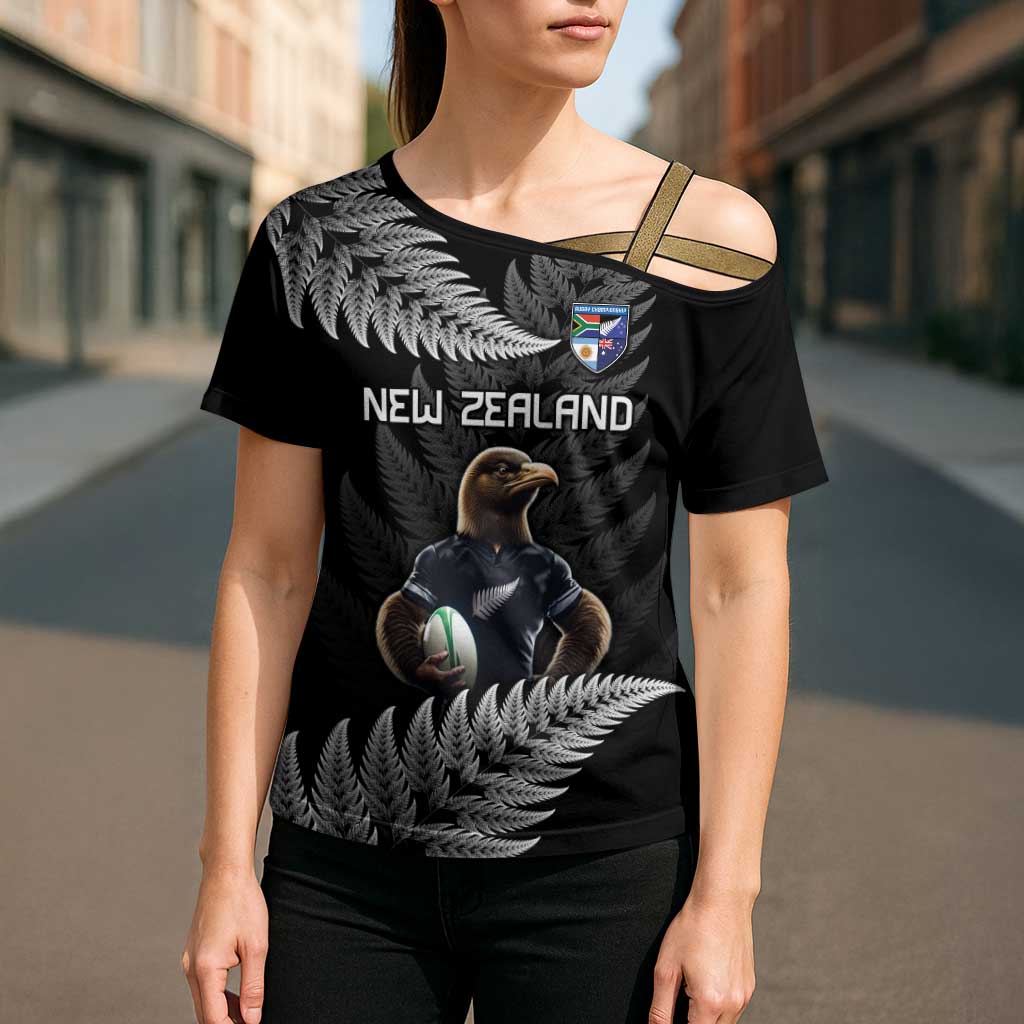 New Zealand Rugby Custom Cross Shoulder Shirt Glory Be To Black Silver-fern - Aussie Hoodie