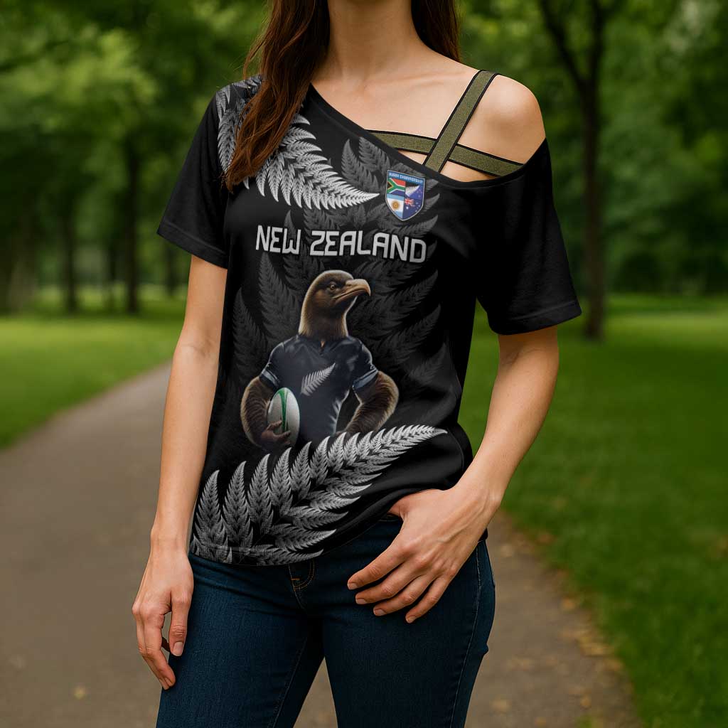 New Zealand Rugby Custom Cross Shoulder Shirt Glory Be To Black Silver-fern - Aussie Hoodie
