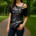 New Zealand Rugby Custom Cross Shoulder Shirt Glory Be To Black Silver-fern - Aussie Hoodie