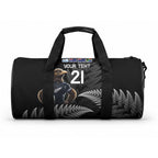 New Zealand Maori Rugby Custom Duffle Bag Glory Be To Black Silver-fern