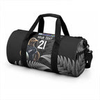 New Zealand Maori Rugby Custom Duffle Bag Glory Be To Black Silver-fern