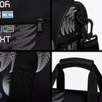 New Zealand Maori Rugby Custom Duffle Bag Glory Be To Black Silver-fern