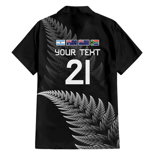 New Zealand Rugby Custom Family Matching Long Sleeve Bodycon Dress and Hawaiian Shirt Glory Be To Black Silver-fern - Aussie Hoodie