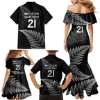 New Zealand Rugby Custom Family Matching Mermaid Dress and Hawaiian Shirt Glory Be To Black Silver-fern - Aussie Hoodie