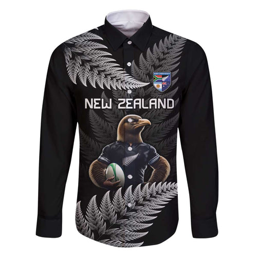New Zealand Rugby Custom Family Matching Off The Shoulder Long Sleeve Dress and Hawaiian Shirt Glory Be To Black Silver-fern - Aussie Hoodie
