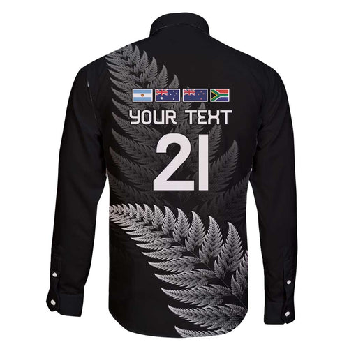 New Zealand Rugby Custom Family Matching Off Shoulder Maxi Dress and Hawaiian Shirt Glory Be To Black Silver-fern - Aussie Hoodie