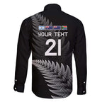 New Zealand Rugby Custom Family Matching Off Shoulder Short Dress and Hawaiian Shirt Glory Be To Black Silver-fern - Aussie Hoodie