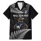 New Zealand Rugby Custom Family Matching Puletasi and Hawaiian Shirt Glory Be To Black Silver-fern - Aussie Hoodie