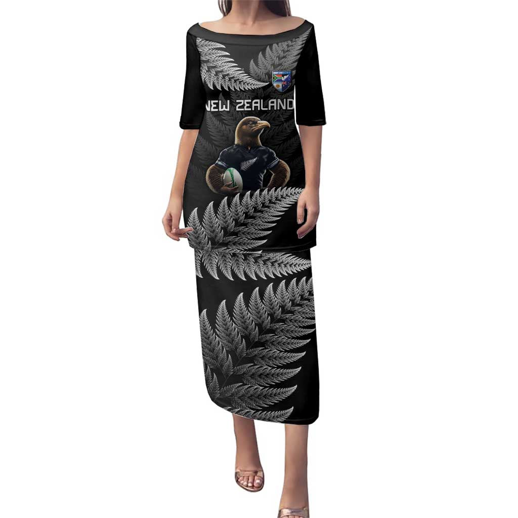 New Zealand Rugby Custom Family Matching Puletasi and Hawaiian Shirt Glory Be To Black Silver-fern - Aussie Hoodie