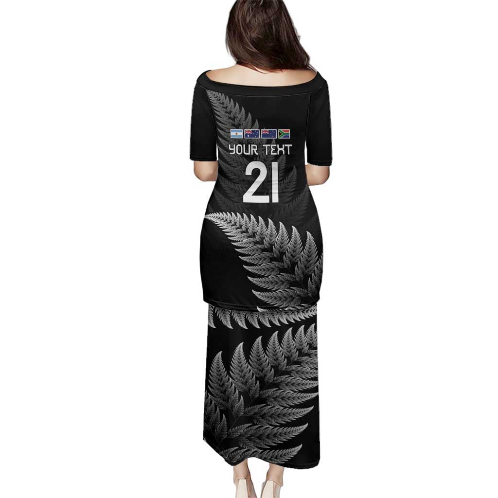 New Zealand Rugby Custom Family Matching Puletasi and Hawaiian Shirt Glory Be To Black Silver-fern - Aussie Hoodie
