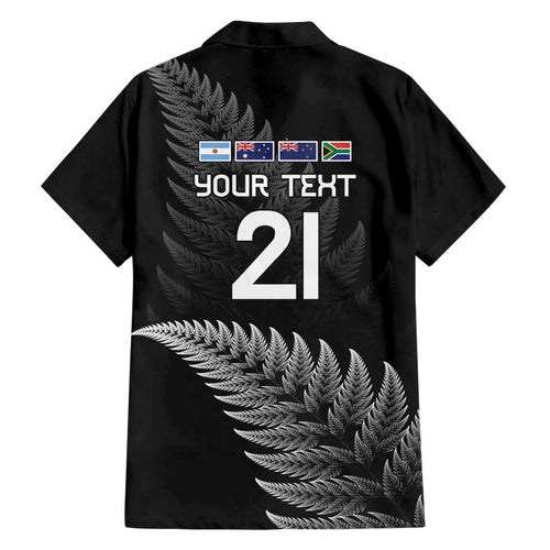 New Zealand Rugby Custom Family Matching Short Sleeve Bodycon Dress and Hawaiian Shirt Glory Be To Black Silver-fern - Aussie Hoodie