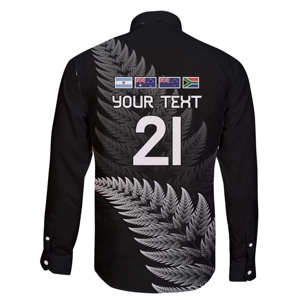 New Zealand Rugby Custom Family Matching Short Sleeve Bodycon Dress and Hawaiian Shirt Glory Be To Black Silver-fern - Aussie Hoodie