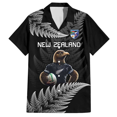 New Zealand Rugby Custom Family Matching Summer Maxi Dress and Hawaiian Shirt Glory Be To Black Silver-fern - Aussie Hoodie