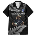 New Zealand Rugby Custom Family Matching Tank Maxi Dress and Hawaiian Shirt Glory Be To Black Silver-fern - Aussie Hoodie
