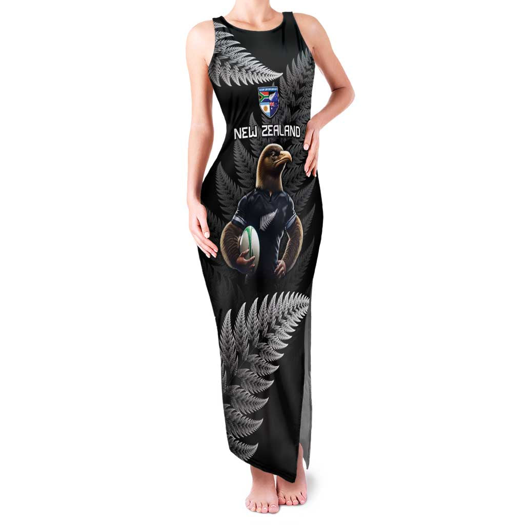 New Zealand Rugby Custom Family Matching Tank Maxi Dress and Hawaiian Shirt Glory Be To Black Silver-fern - Aussie Hoodie