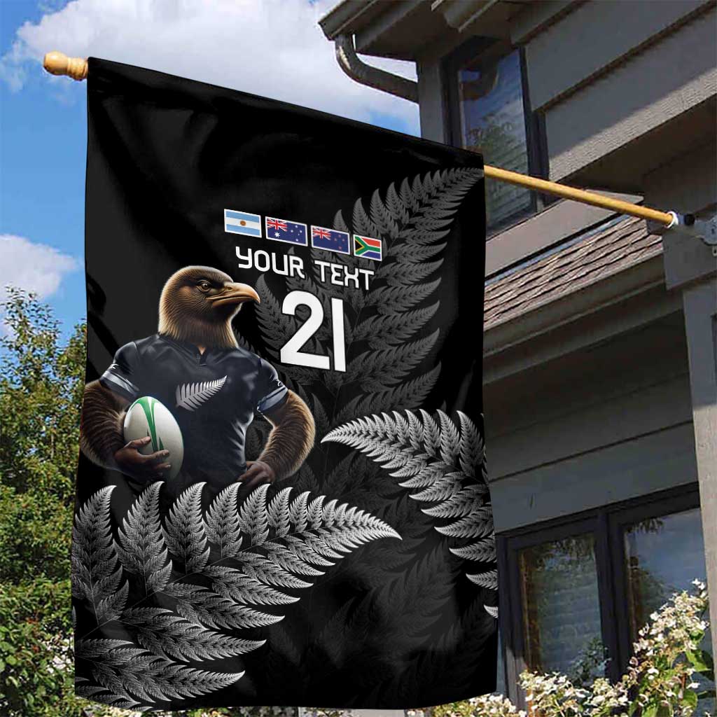 New Zealand Rugby Custom Garden Flag Glory Be To Black Silver-fern - Aussie Hoodie