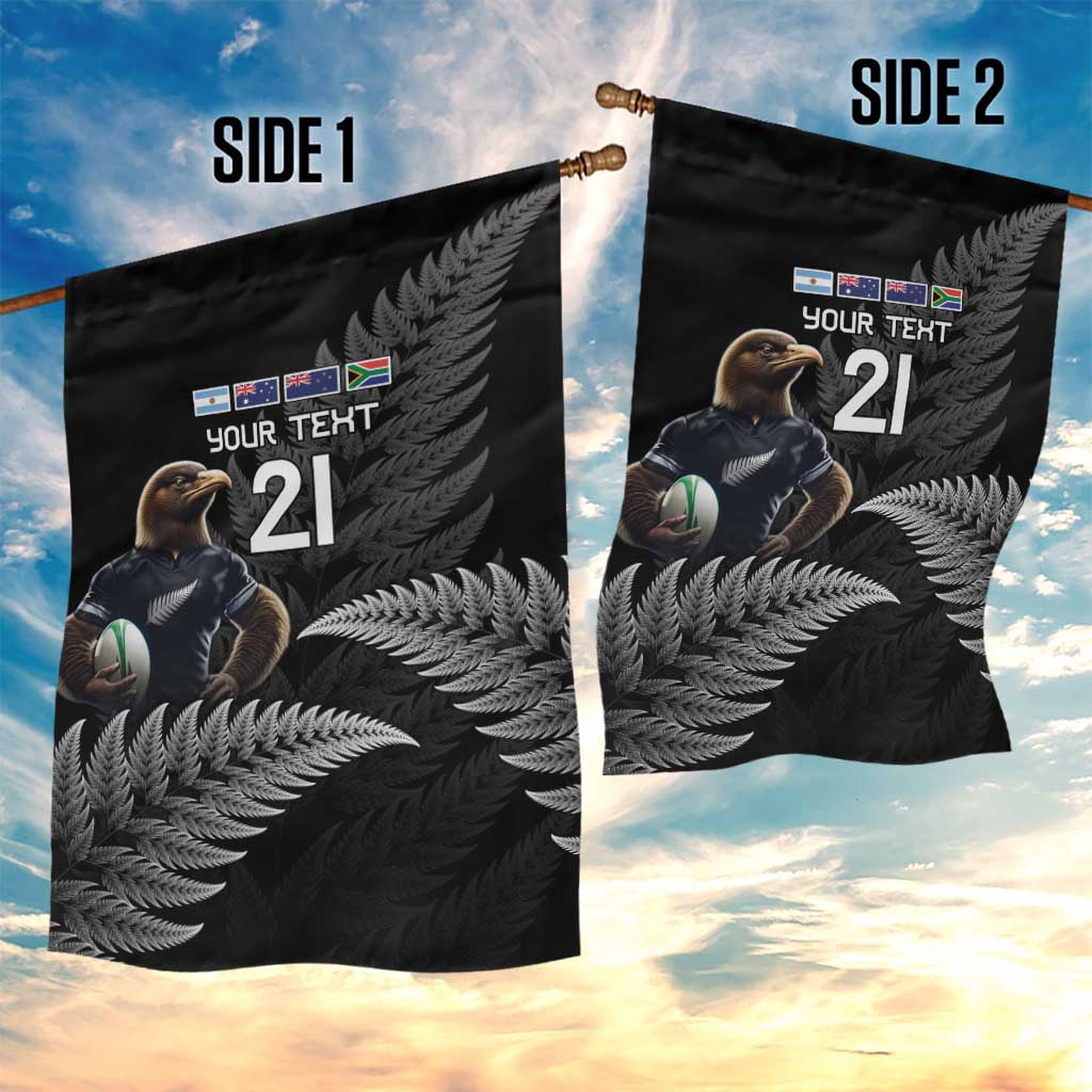 New Zealand Rugby Custom Garden Flag Glory Be To Black Silver-fern - Aussie Hoodie