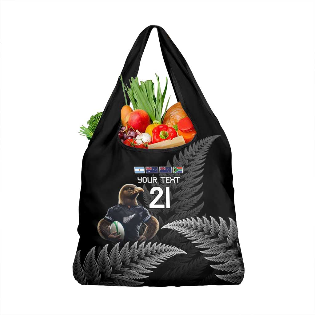New Zealand Rugby Custom Grocery Bag Glory Be To Black Silver-fern - Aussie Hoodie