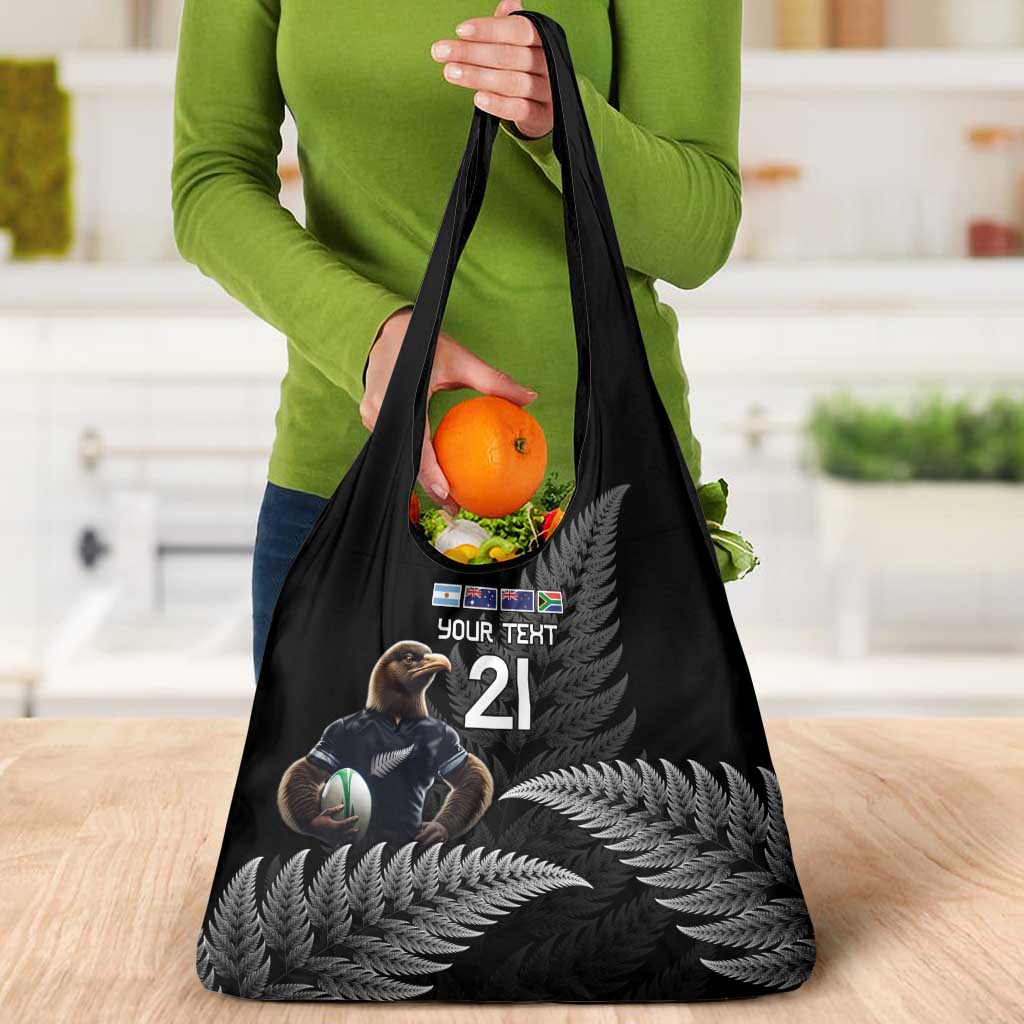 New Zealand Rugby Custom Grocery Bag Glory Be To Black Silver-fern - Aussie Hoodie