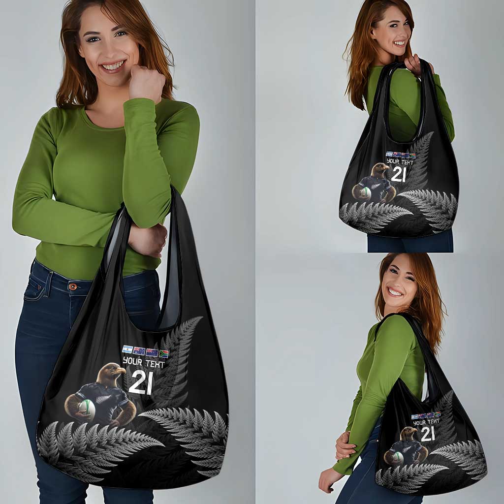 New Zealand Rugby Custom Grocery Bag Glory Be To Black Silver-fern - Aussie Hoodie