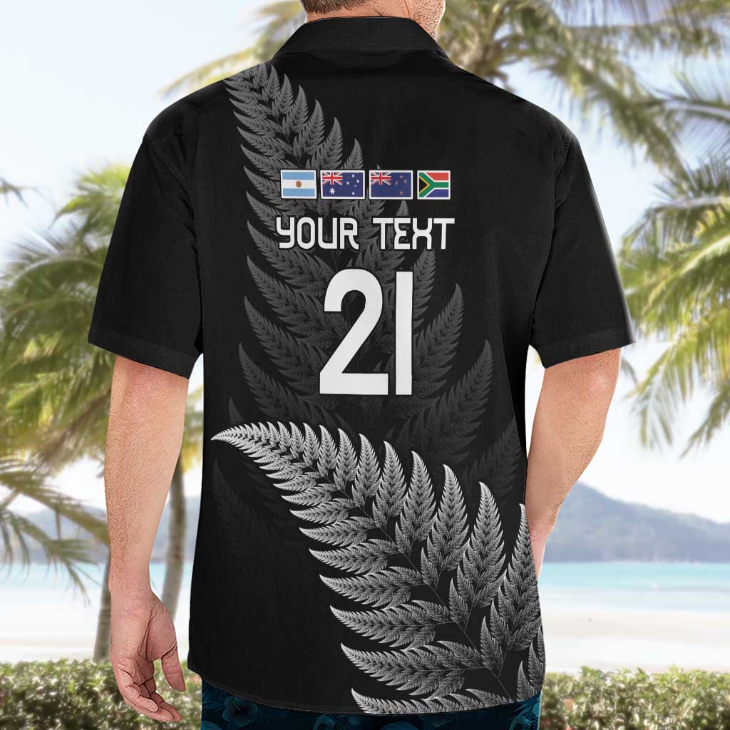 New Zealand Rugby Custom Hawaiian Shirt Glory Be To Black Silver-fern - Aussie Hoodie