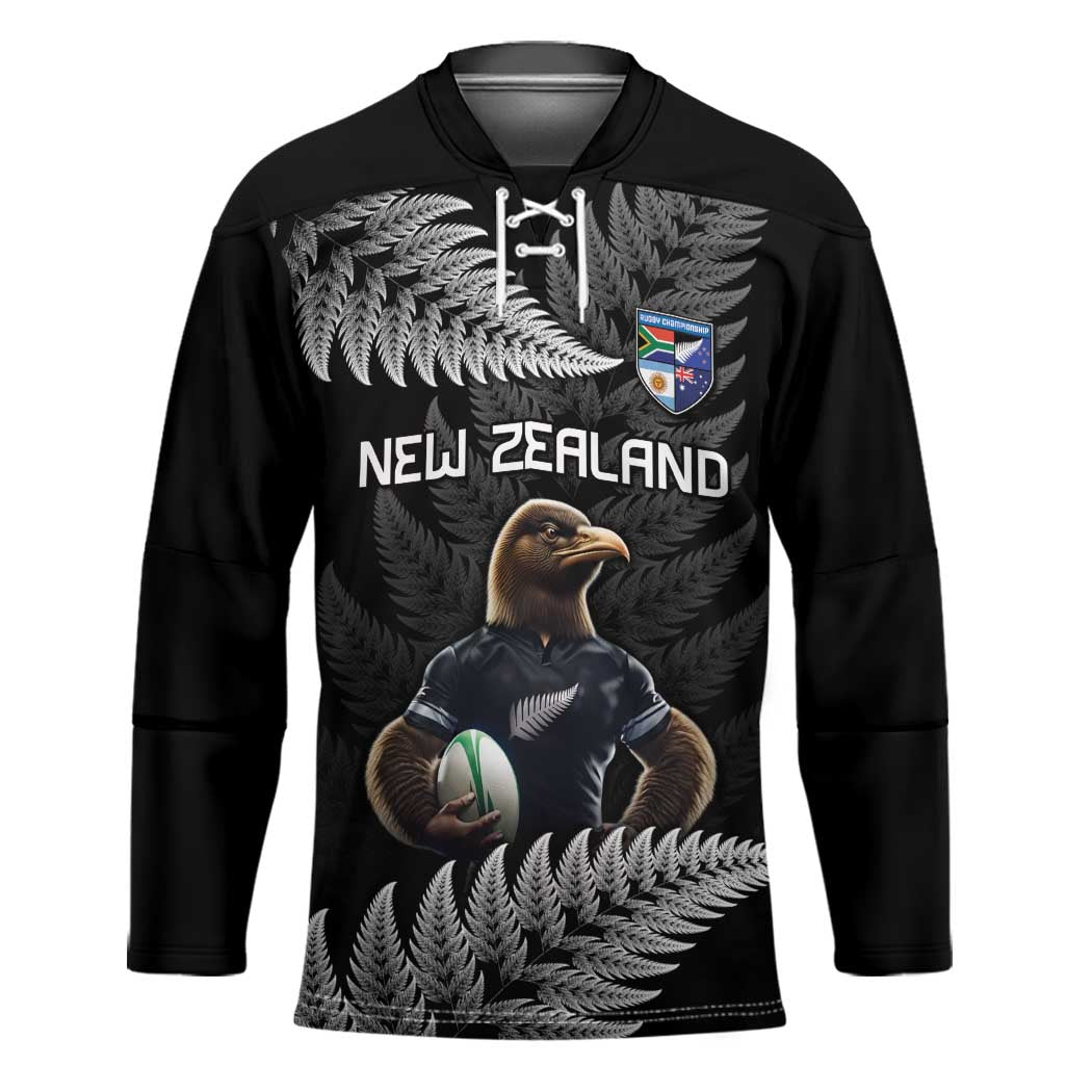 New Zealand Rugby Custom Hockey Jersey Glory Be To Black Silver-fern - Aussie Hoodie