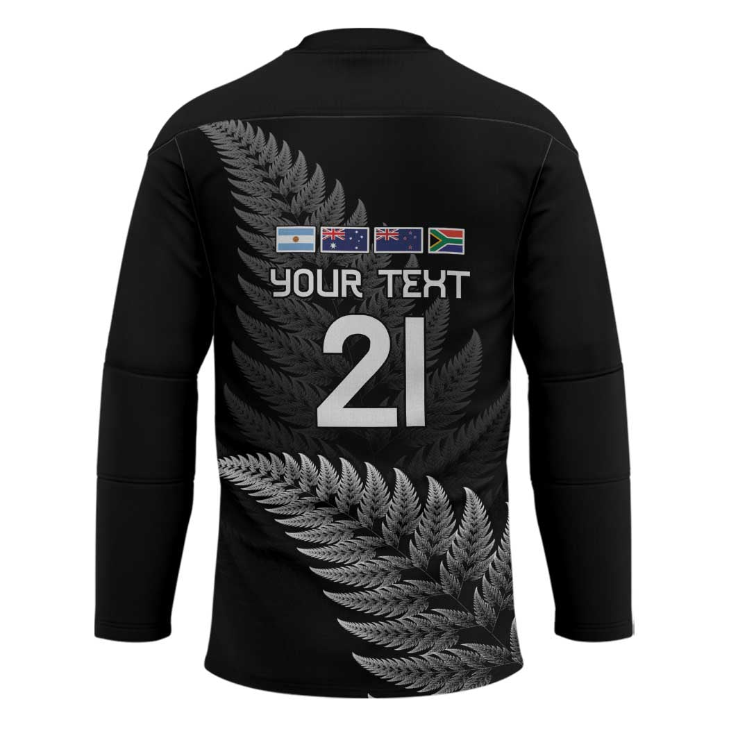 New Zealand Rugby Custom Hockey Jersey Glory Be To Black Silver-fern - Aussie Hoodie