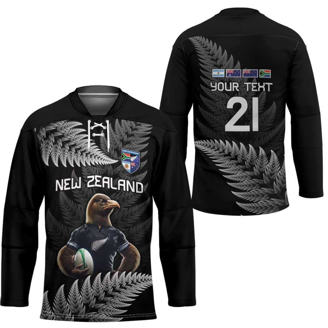 New Zealand Rugby Custom Hockey Jersey Glory Be To Black Silver-fern - Aussie Hoodie