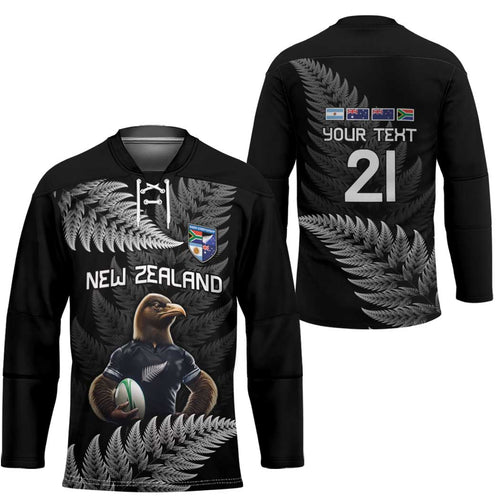 New Zealand Rugby Custom Hockey Jersey Glory Be To Black Silver-fern - Aussie Hoodie