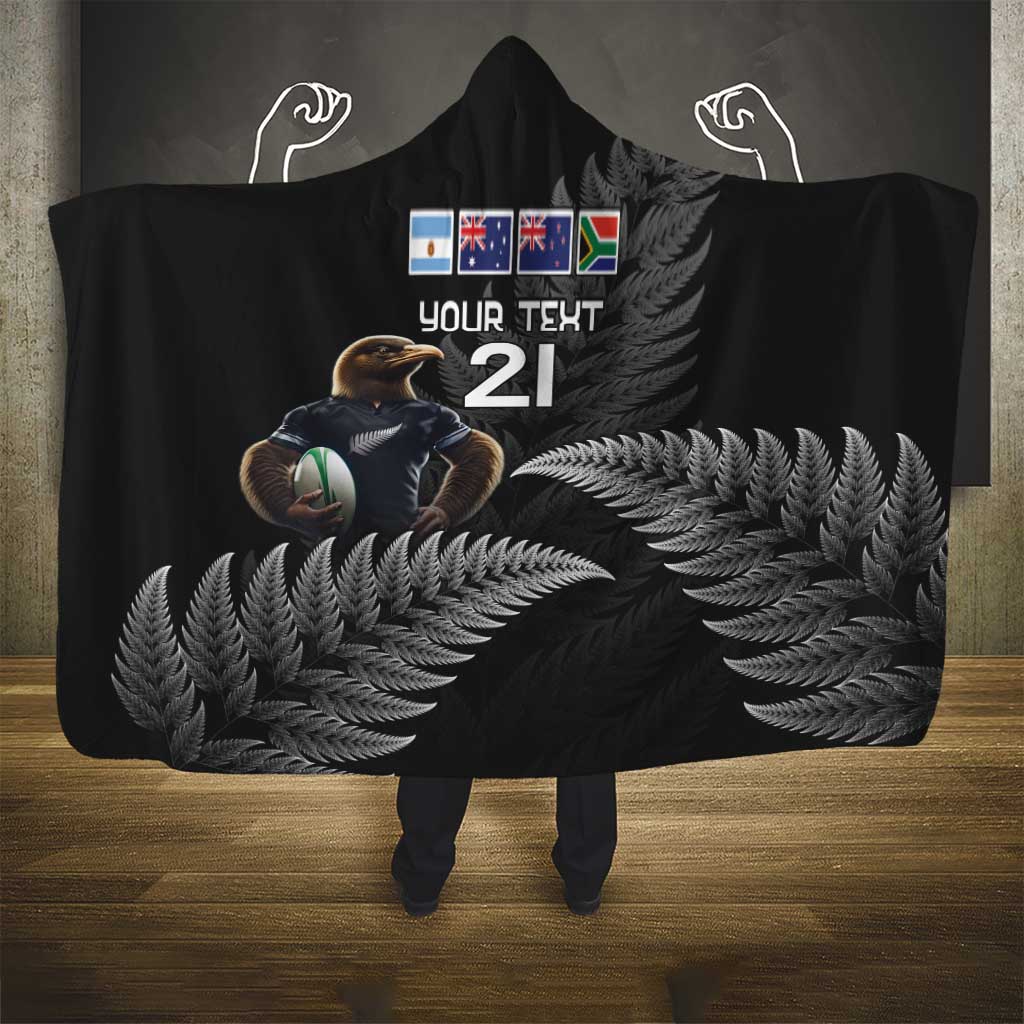 New Zealand Rugby Custom Hooded Blanket Glory Be To Black Silver-fern - Aussie Hoodie