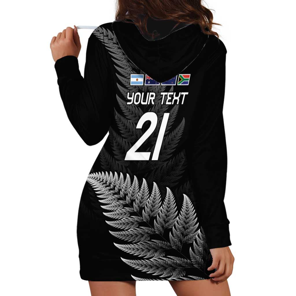 New Zealand Rugby Custom Hoodie Dress Glory Be To Black Silver-fern - Aussie Hoodie