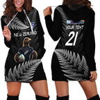 New Zealand Rugby Custom Hoodie Dress Glory Be To Black Silver-fern - Aussie Hoodie