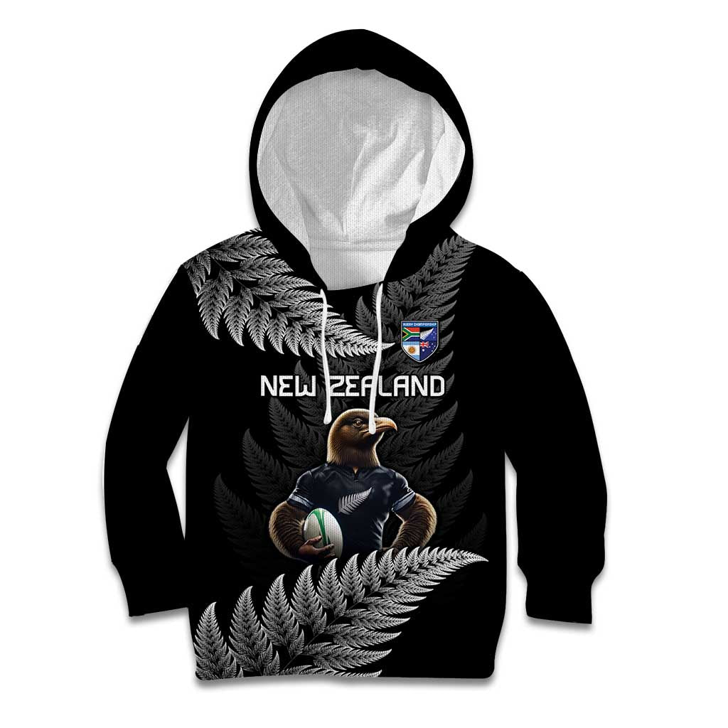 New Zealand Rugby Custom Kid Hoodie Glory Be To Black Silver-fern - Aussie Hoodie