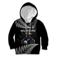 New Zealand Rugby Custom Kid Hoodie Glory Be To Black Silver-fern - Aussie Hoodie