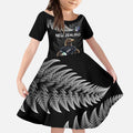 New Zealand Rugby Custom Kid Short Sleeve Dress Glory Be To Black Silver-fern - Aussie Hoodie