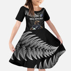 New Zealand Rugby Custom Kid Short Sleeve Dress Glory Be To Black Silver-fern - Aussie Hoodie