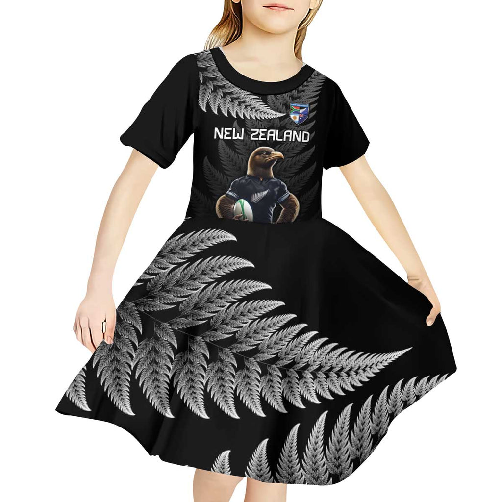 New Zealand Rugby Custom Kid Short Sleeve Dress Glory Be To Black Silver-fern - Aussie Hoodie