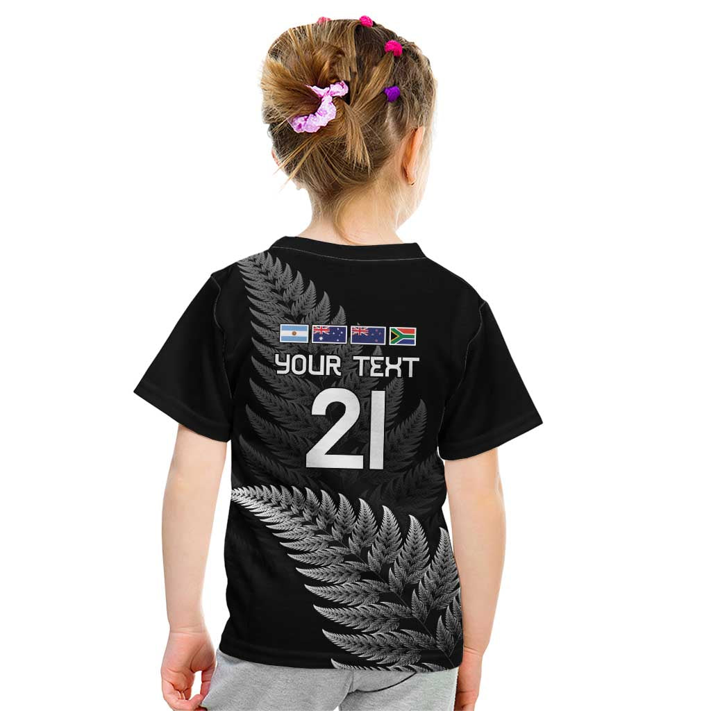 New Zealand Rugby Custom Kid T Shirt Glory Be To Black Silver-fern - Aussie Hoodie