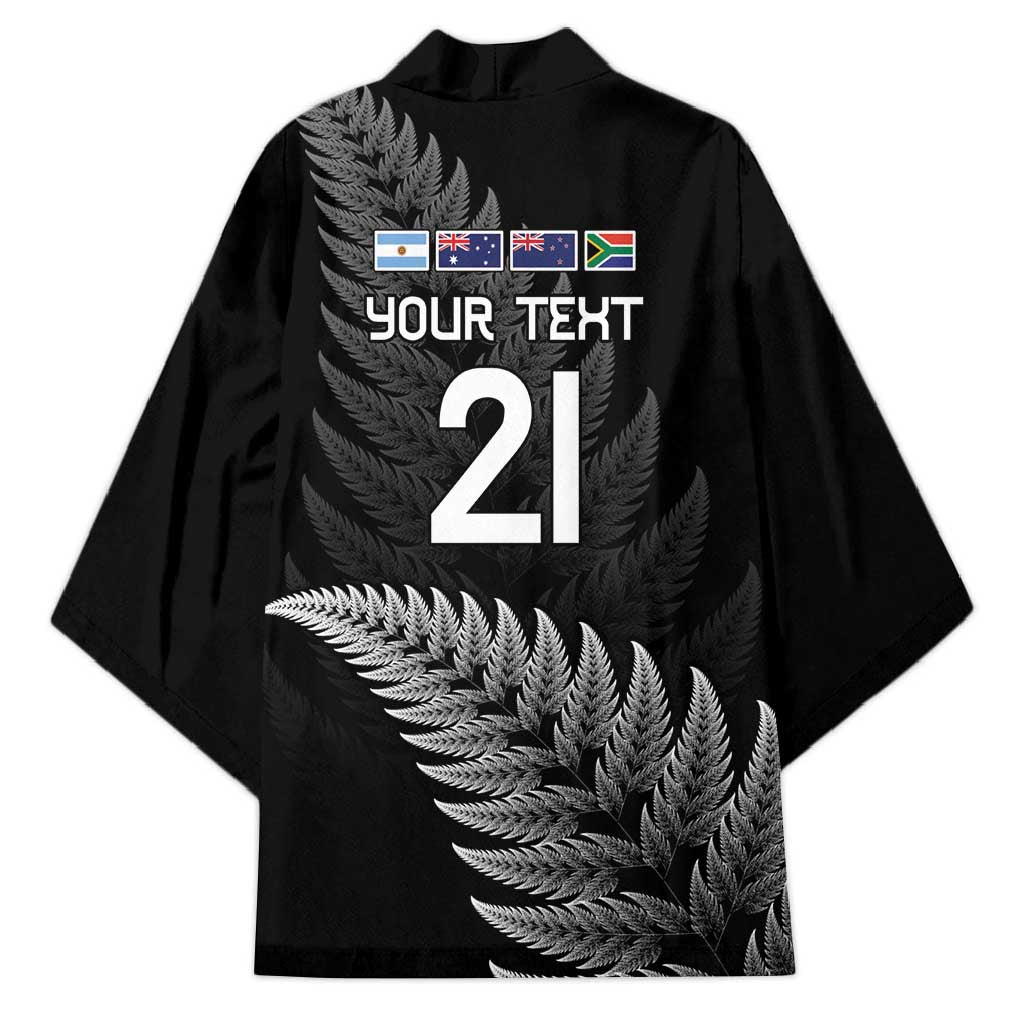 New Zealand Rugby Custom Kimono Glory Be To Black Silver-fern - Aussie Hoodie