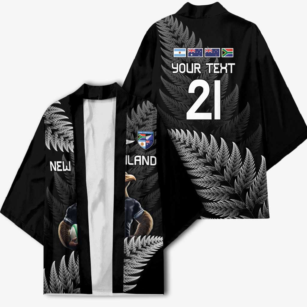 New Zealand Rugby Custom Kimono Glory Be To Black Silver-fern - Aussie Hoodie
