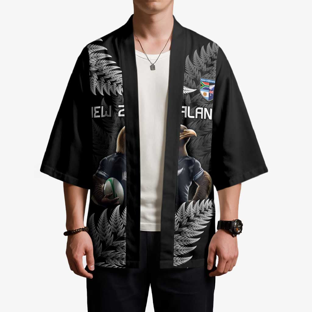 New Zealand Rugby Custom Kimono Glory Be To Black Silver-fern - Aussie Hoodie