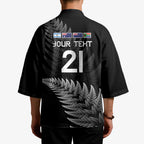 New Zealand Rugby Custom Kimono Glory Be To Black Silver-fern - Aussie Hoodie