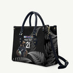 New Zealand Rugby Custom Leather Bag Glory Be To Black Silver-fern - Aussie Hoodie