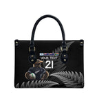 New Zealand Rugby Custom Leather Bag Glory Be To Black Silver-fern - Aussie Hoodie